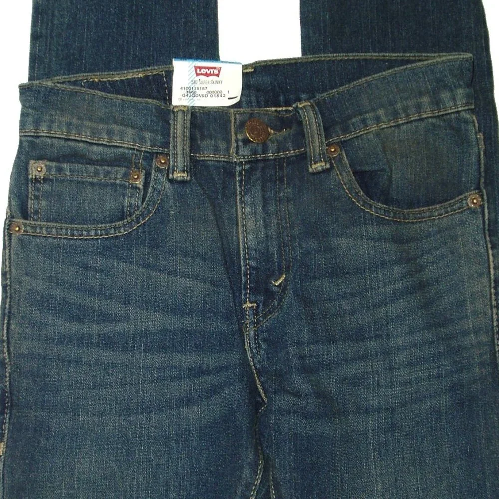 Boys Blue Jeans Super Skinny Fit Levis 510 Youth Pants 12 Regulars 26 x 26 1/2 - Picture 4 of 10
